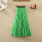 Wavy-pattern Tulle Skirt For Women Summer Style
