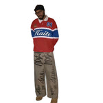 Mens American-Style Retro Embroidered Long-Sleeve T-Shirt