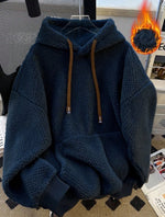 Womens Fleece-lined Thickened Hooded Sweatshirt