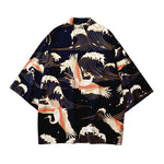 Printed Cardigan Loose-fit Mens Jacket Cloak-style Shirt