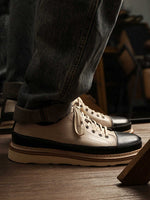 Vintage Vintage Handmade Board Shoes Genuine Leather Platform Casual Shoes