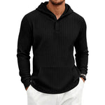 Herringbone Jacquard Textured Casual Mens Hoodie