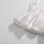 High Waist Pleated Ruffle Hem Midi Skirt