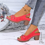 Fish-mouth Metal Chain High-heeled Sandals For Women