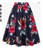 Digital-print Womens Midi Skirt