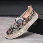 Slip-on Casual Fisherman Shoes Embroidered With Floral Patterns
