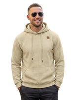 Mens Highly Elastic Jacquard Hooded Long-Sleeve Sweatshirt