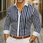 Mens Long-sleeve Striped Shirt