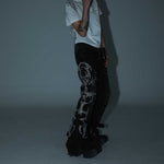 Leopard-Print Double-Waistband Bootcut Jeans For Men