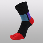 Sports mid-tube five-finger socks-red-cotton-1 pair