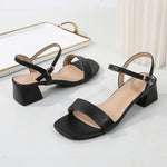 Plus-size Chunky-heel Strappy High-heeled Sandals