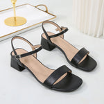 Plus-size Chunky-heel Strappy High-heeled Sandals