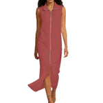Sleeveless Tank Dress Solid-Color Elegant Plus-Size One-Piece Dress