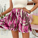 Printed Wide-leg Lace-up Shorts Chic And Elegant Resort Beach Culottes