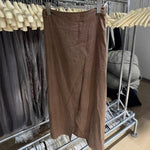 Womens Solid-Color Casual Linen Skirt