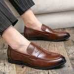Pointed Toe Minimalist Leather Shoes In British Style