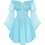 Off-shoulder Slim-fit Lace-up New Chiffon Long-sleeve Dress