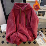 Womens Fleece-lined Thickened Hooded Sweatshirt
