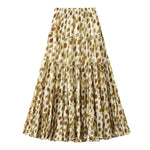 High-waisted A-line Figure-flattering Multi-layered Pleated Midi Skirt