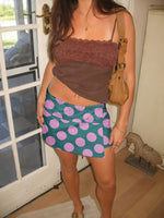 Retro Polka-dot Denim Asymmetrical High-waisted Skirt