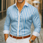 Mens Long-sleeve Striped Shirt