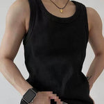 Mens Gray American-Style Ribbed Tank Top