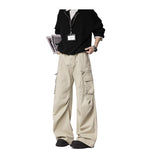 Retro High-Street Apricot Workwear Denim Jeans