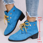 Cross-border Large-size Chunky-heeled Thick-soled Ankle Boots