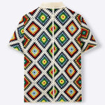 Retro Color-Block Crochet Knit Sweater In European And American Style