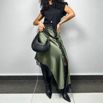 Asymmetrical Satin Lace Skirt For Women