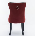 Furniture Collection, Modern High-End Tufted Solid Wood Contemporary PU & Velvet Upholstered Dining Chair-2 Piece Set