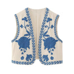 Summer Womens New Multi-color Embroidered Open-front Vest