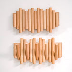 Solid Wood Punch-free Seamless Entrance Door Rear Wall Strong Glue Folding Clothes Rack Creative Row Hook