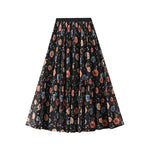 Women's Two-way Mesh Rose-printed Skirt