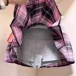 Plaid Pleated Skirt High-waisted A-line Design Statement Midi Skirt