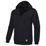 Mens Plaid Jacquard Long-Sleeve Hooded Zip-Up Sweatshirt