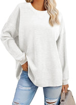 Women's Fashion Round-Neck Color-Block Long-Sleeve Sweatshirt