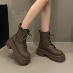 Versatile Vintage Chunky-heel Platform Short Boots