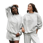 Loose-fit Drop-shoulder Top For Women Trendy And Stylish Hooded Sweatshirt