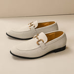 Mens Casual Leather Shoes With Metal Buckles