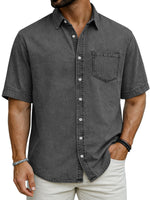 Mens New Casual Short-sleeve Shirt