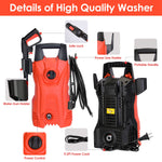 1Pc Electric High Pressure Washer 1740PSI  Powerful Car Washer Pressure Cleaner With Adjustable Spray Nozzle Soap Dispenser IPX5 Waterproof For Patio Garden Driveway