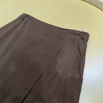 Womens Solid-Color Casual Linen Skirt