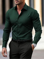 Mens Long-Sleeve Plus-Size Business Shirt