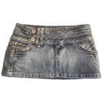 High-waisted Sexy Distressed Yellow Denim Skirt For Women