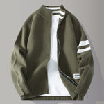 Mens Thermal Knitted Jacket With A Mock Neck And Long Sleeves