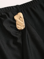 Solid-color Metal-decorated Fishtail Skirt