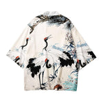 Printed Cardigan Loose-fit Mens Jacket Cloak-style Shirt