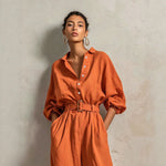 Womens Blended Casual Long-sleeve Jumpsuit