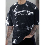 Mens Printed Crew-Neck Short-Sleeve Top